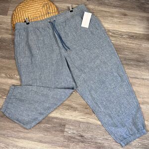 Athleta retreat linen pant joggers‎ blue plus size 26